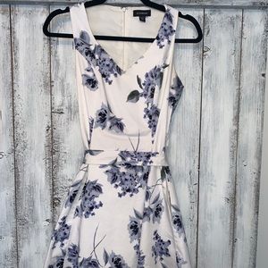 White and blue floral dress